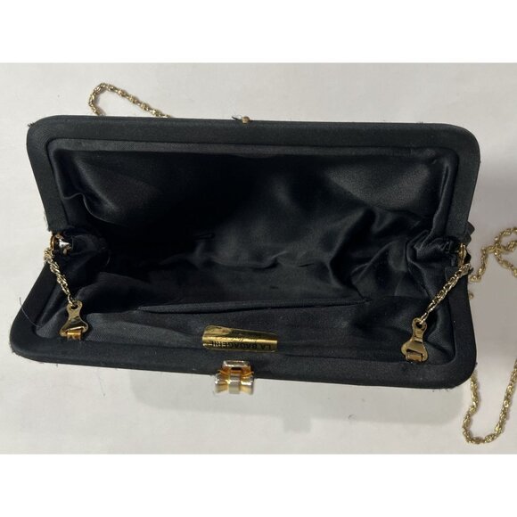 Vintage La Bagagerie Pleated Hinge Closure Handbag in Black - Picture 4 of 4